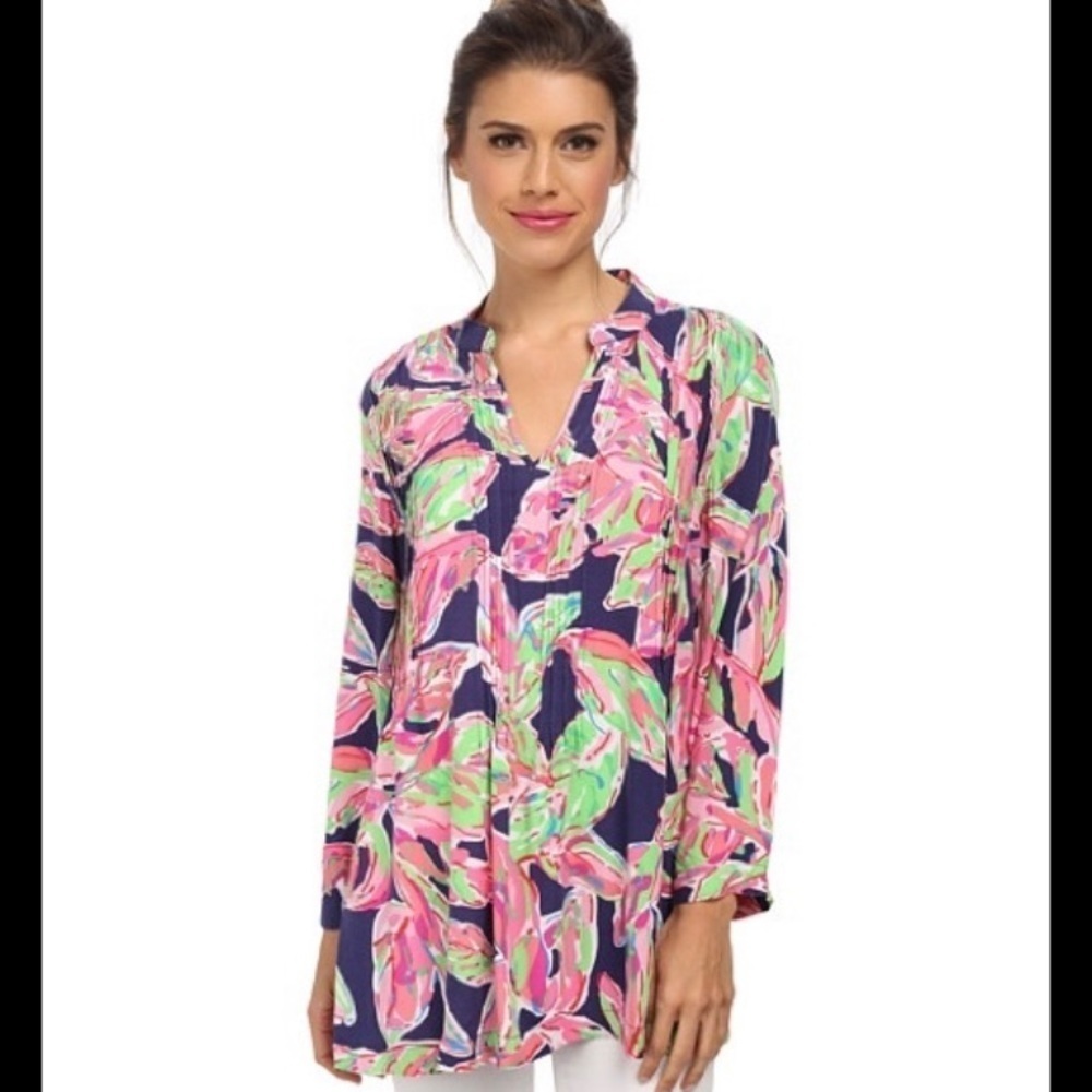Lilly Pulitzer Sarasota Pintuck Tunic- In the Vias